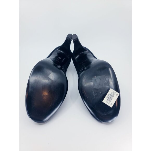 Marc Jacobs Vintage Black Open Toe Suede Bow Pumps Size 8.5 - Picture 6 of 7